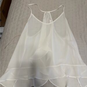 Lush White Ruffled Top